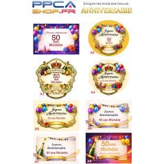 Etiquette anniversaire - Blidas - PPCASHOP