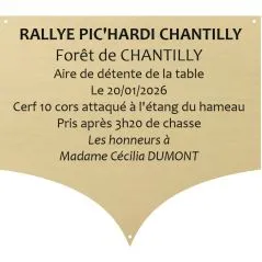 Plaque laiton pour trophee - 99 mm x 90 mm - 10 lignes