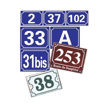 Plaque De Maison émaillée Numéro 46 - Bleu - 150x100 Mm - Neuve
