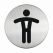 Durable - picto inox - toilettes hommes - rond - 83 mm
