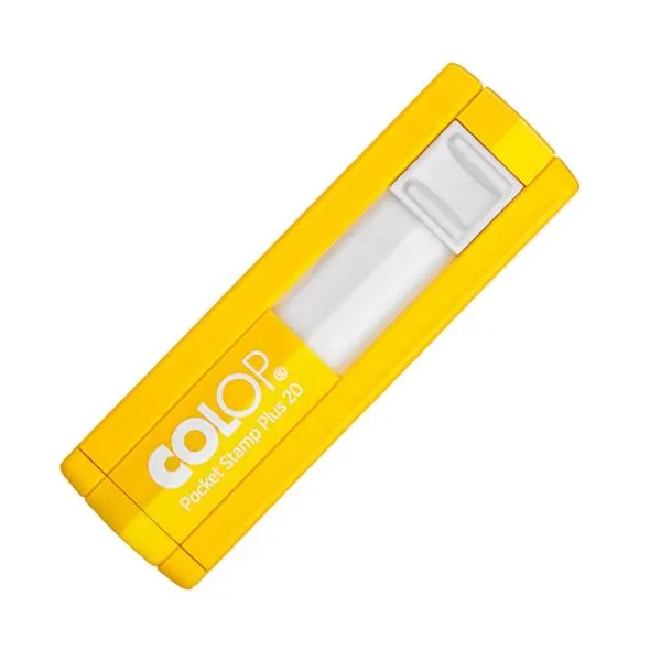 Colop pocket stamp 20 plus - 14 mm x 38 mm - 4 lignes - jaune