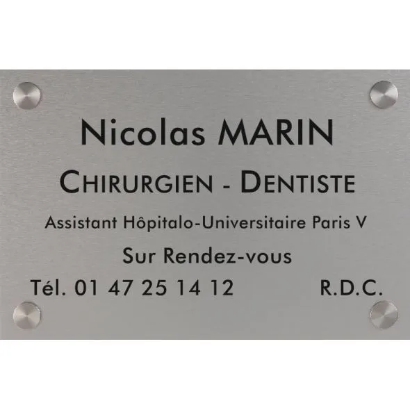 Plaque professionnelle aluminium anodisée