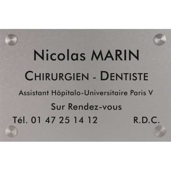 Plaque professionnelle aluminium anodisée
