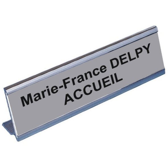 chevalet de bureau aluminium - 200 mm x 50 mm - argent