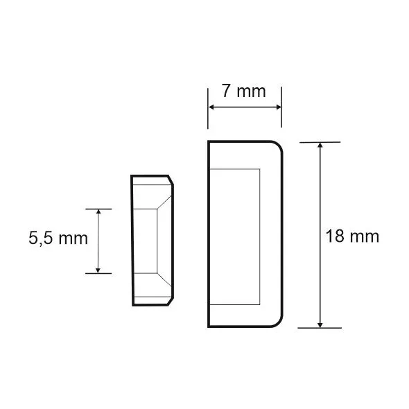 Dimensions des Cache vis aluminium doré 18 mm