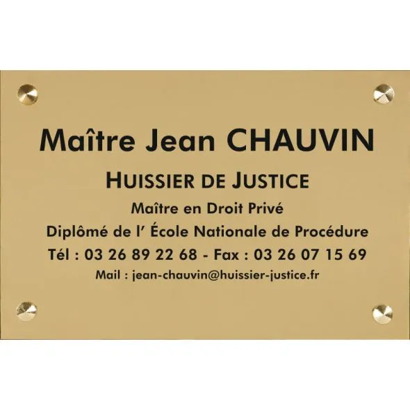 Plaque laiton 15 x 5 cm gravée - Signalétique