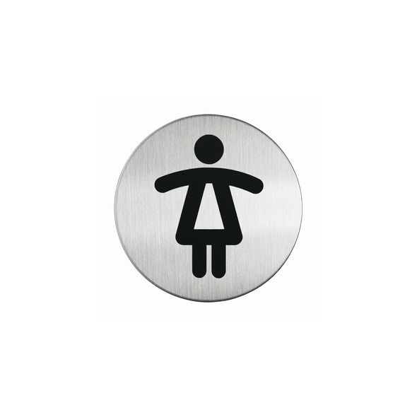 Durable - picto inox - toilettes dames - rond - 83 mm