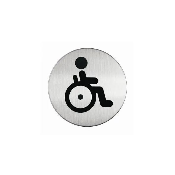 Durable - picto inox - toilettes handicapés - rond - 83 mm