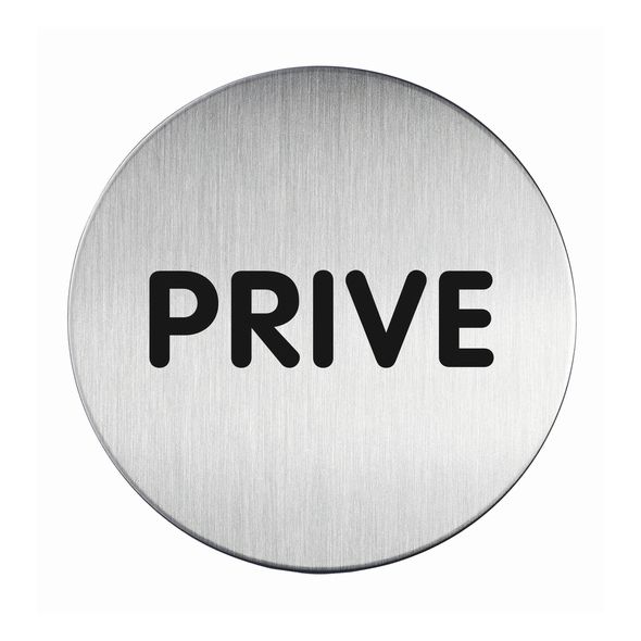 Durable - picto inox - prive - rond - 83 mm