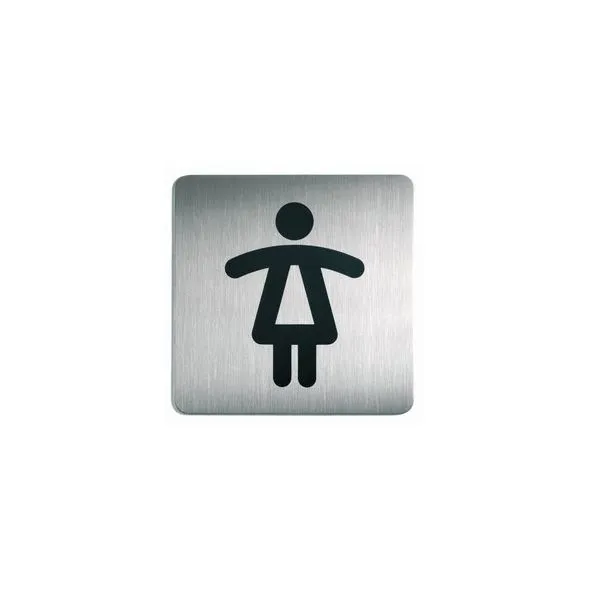 Durable - picto inox - toilettes dames - carré - 150 mm x 150 mm
