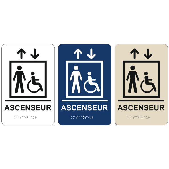 pictogramme braille et relief ascenseur handicapés