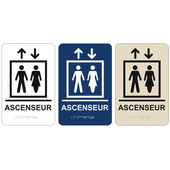 pictogramme braille et relief ascenseur