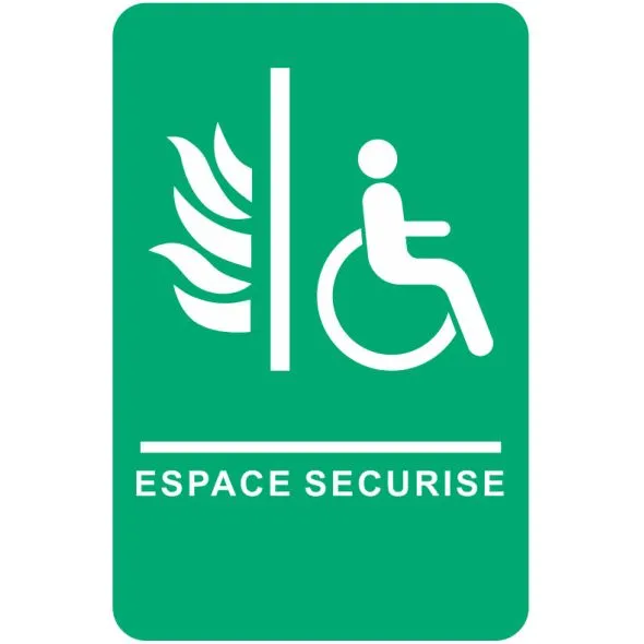 pictogramme braille et relief espace sécurisé