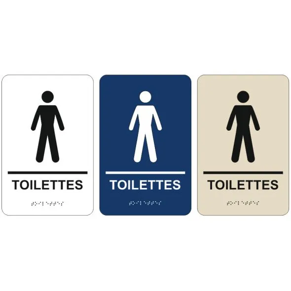 pictogramme braille et relief toilettes hommes