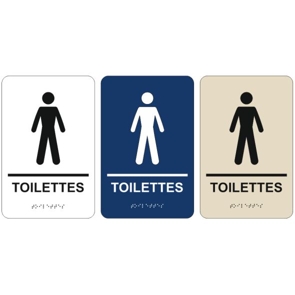 pictogramme braille et relief toilettes hommes