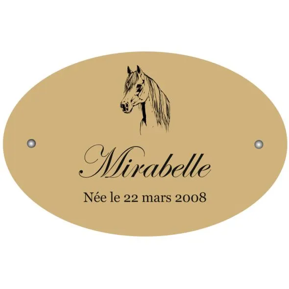 plaque de box pour chevaux ovale