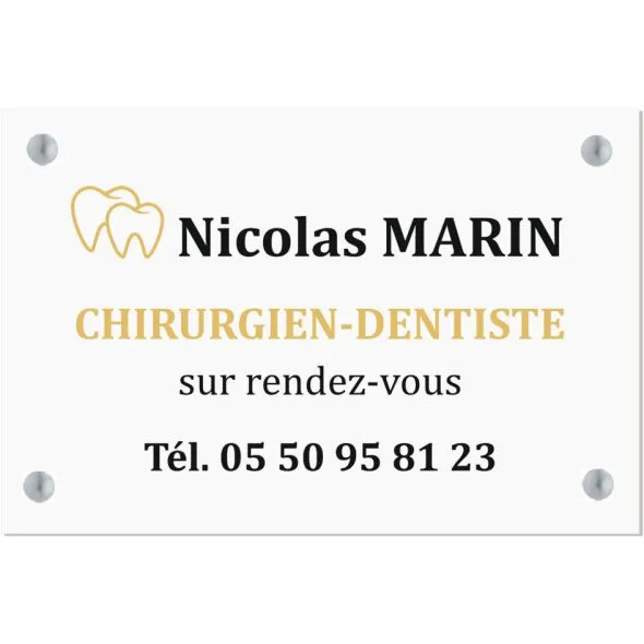 plaque professionnelle plexiglas transparente