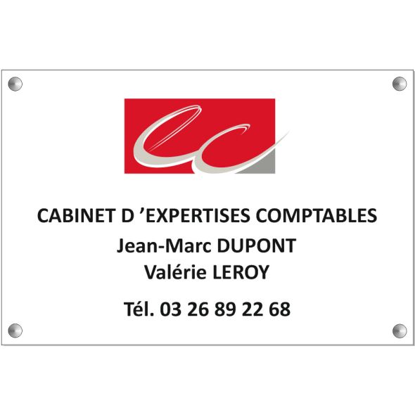 La plaque professionnelle en plexi avec une impression numérique quadri