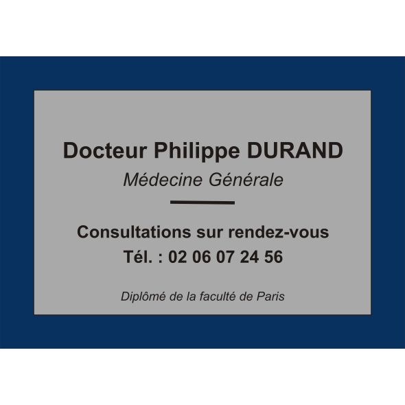 Sous plaque plexi pour plaque professionnelle