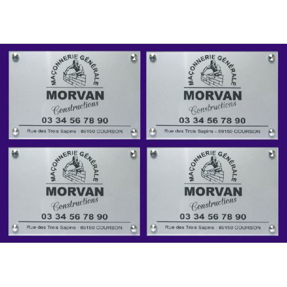 Sous plaque plexi pour plaque professionnelle 4 plaques