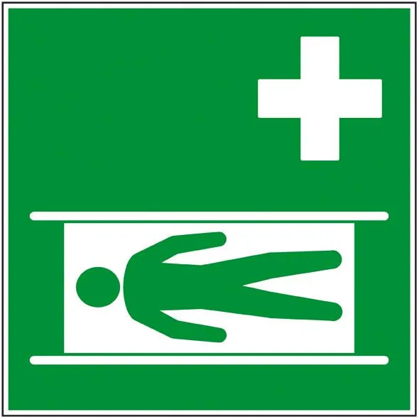 Pictogramme premiers secours - civière - Norme ISO7010