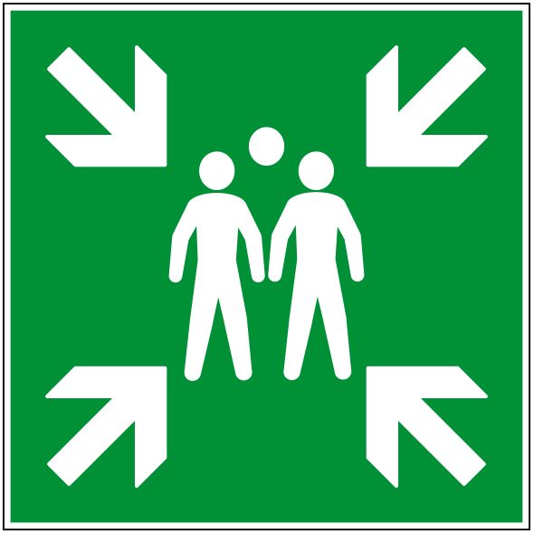 Pictogramme premiers secours - point de rassemblement - Norme ISO7010