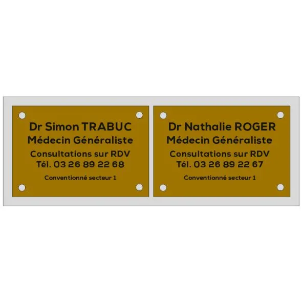 multi-plaque 2 plaques horizontal