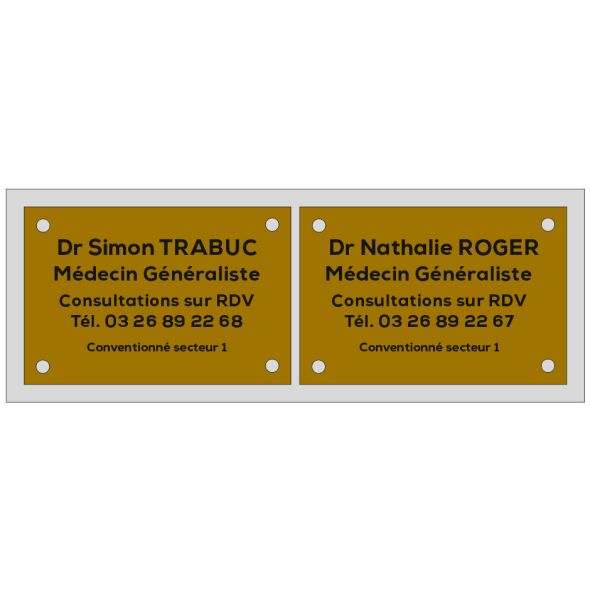 multi-plaque 2 plaques horizontal
