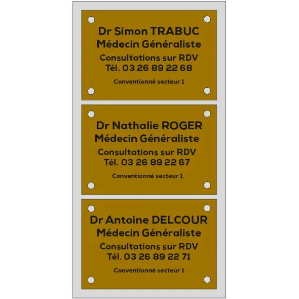 multi-plaque3 plaques verticales