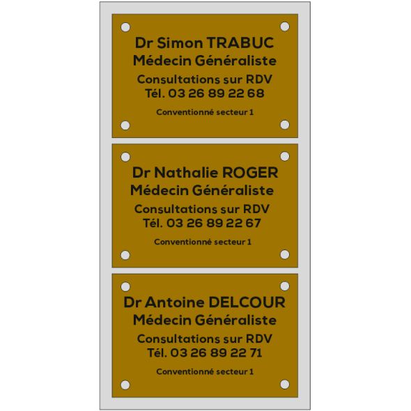 multi-plaque3 plaques verticales