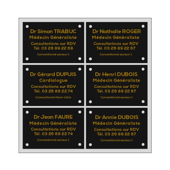 multi-plaque 6 plaques