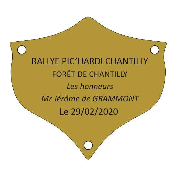 Plaque gravée pour Trophée