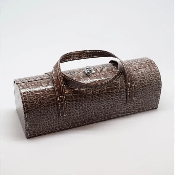 coffret croco taupe