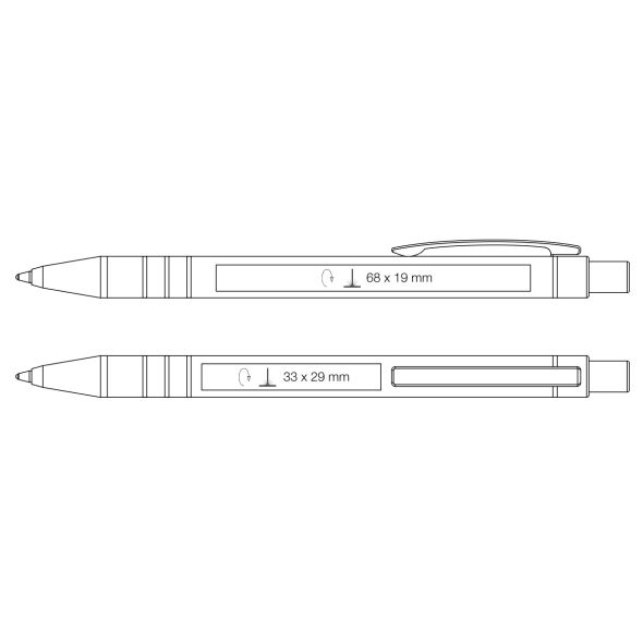 stylo bille ritter pen glance 68712 gris - ritter pen glance - PPCASHOP