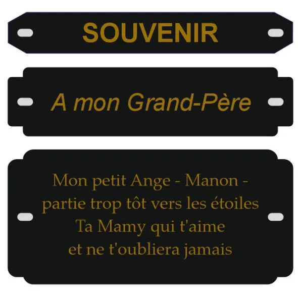 Inter Funéraire Gravé Personnalisé — 2, 3 ou 7 lignes - Plaques funéraires - PPCASHOP