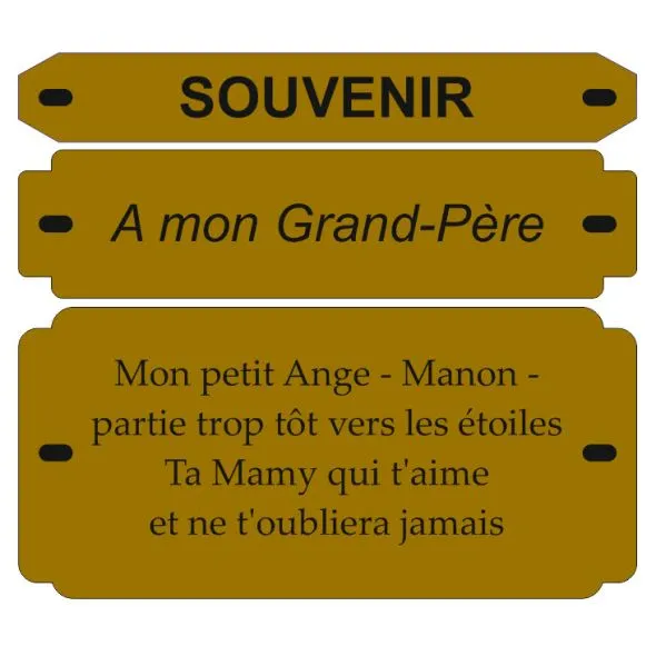 Inter Funéraire Gravé Personnalisé — 2, 3 ou 7 lignes - Plaques funéraires - PPCASHOP