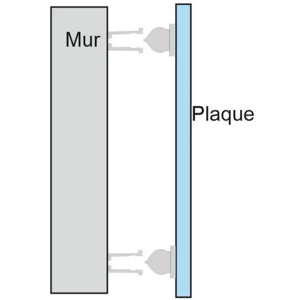 Plaques adhésives pour support fixation invisible- Toutverre