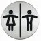 Durable - picto inox - toilettes dames et hommes - rond - 83 mm