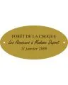 Plaque laiton pour trophee ovale 50 mm x 25 mm - 3 lignes - Plaque trophée - PPCASHOP